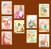 Rol Met Postzegelstickers Parfum - D0383- 10 Soorten, 5 Meter Stickers - Voor Scrapbook Of  Bullet Journal - Stickers Voor Volwassenen En Kinderen - Agenda Stickers - Decoratie Sti