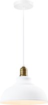 QUVIO Hanglamp industrieel - Lampen - Plafondlamp - Verlichting - Verlichting plafondlampen - Keukenverlichting - Lamp - E27 Fitting - Met 1 lichtpunt - Voor binnen - Metaal - Aluminium - D 3