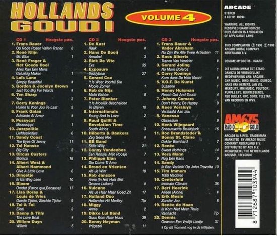 HOLLANDS GOUD volume 4 - Pussycat, Rob De Nijs, Corry Konings, Gerard Cox, Sandy Coast e.v.a.