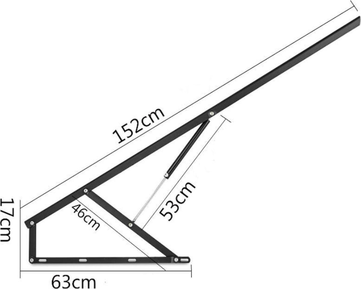 Pneumatisch bedhefmechanisme voor zware bedladen, gasdrukdempers, 100