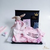 Kraamcadeau - Babyset - Kraampakket - Babyshower -Cadeau - Zeeproosjes - Rompertje met tekst - Broek - Nijntje - Roze - Blauw -Kraamcadeau meisje- kraamkado voor een jonge   Knuffe