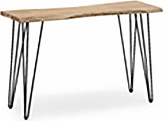 OHNO Furniture Banks Consoletafel - Side Table, Tafel, Acaciahout, Zwart, Industrieel