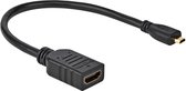 HDMI kabel - Micro HDMI type-D - 10.2 Gbps - 4K@30 Hz - Male to Female - 0.2 Meter - Zwart - Allteq