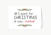 All I want for Christmas is you... naked  - Kerstkaart met envelop - Christmas - Engels - Grappig