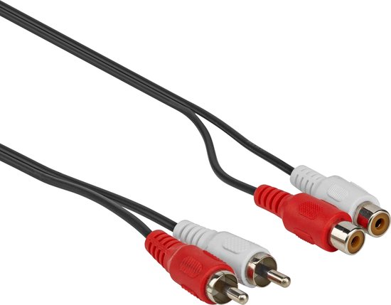 Tulp verlengkabel - Analoog - 10 meter - Zwart - Allteq