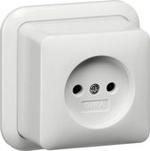 ✅ GIRA opbouw wandcontactdoos enkel zonder randaarde Zuiver wit (hagelwit) 047011 ✅PROLEDPARTNERS ®