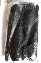 Grote foam pegels - zwart - met glitter - 22 cm - 4 stuks
