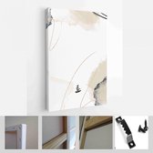 Set van creatieve abstracte handgeschilderde illustraties voor briefkaart, Social Media Banner of Brochure Cover Design achtergrond - moderne kunst Canvas - verticaal - 1846062334