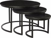 Salontafels Rond - set van 3 - Black Coins Large