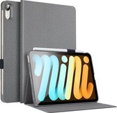 iPad Mini 6 (2021) Hoes - 8 Inch - Urban Premium Book Case - Pencil Houder - Auto Wake Functie - Grijs