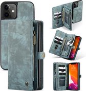 CaseMe - Telefoonhoesje geschikt voor Apple iPhone 13 Mini - 2 in 1 Book Case en Back Cover - Blauw