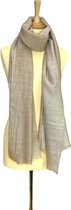 Kasjmier sjaal - tweekleurig in bruin lichtbruin - 100% kasjmier - dames sjaal - heren sjaal