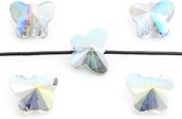 kristal vlinder facet geslepen 10x8x6mm Vitrail medium