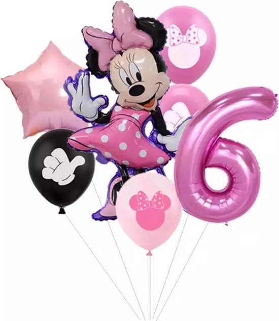 Mickey Minnie Ballonnen 1 set Verjaardagsfeestje Decoraties 32Inch Nummer Cartoon Mickey Mouse Ballon Kinderen Speelgoed Nummer 6
