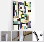 Geometrisch schilderij mixed media achtergrond - Modern Art Canvas - Verticaal - 260278547