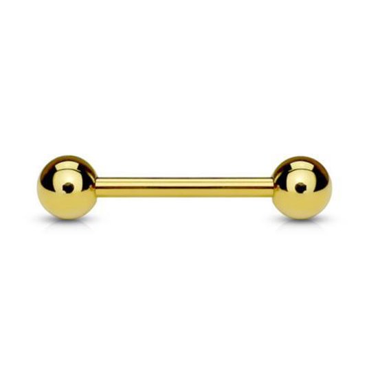 14 Karaat Massief Gouden Barbell - Basic - 16mm