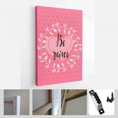 Happy Valentine's Day set kaarten. Handgetekende romantische belettering - Modern Art Canvas - Verticaal - 1627077013