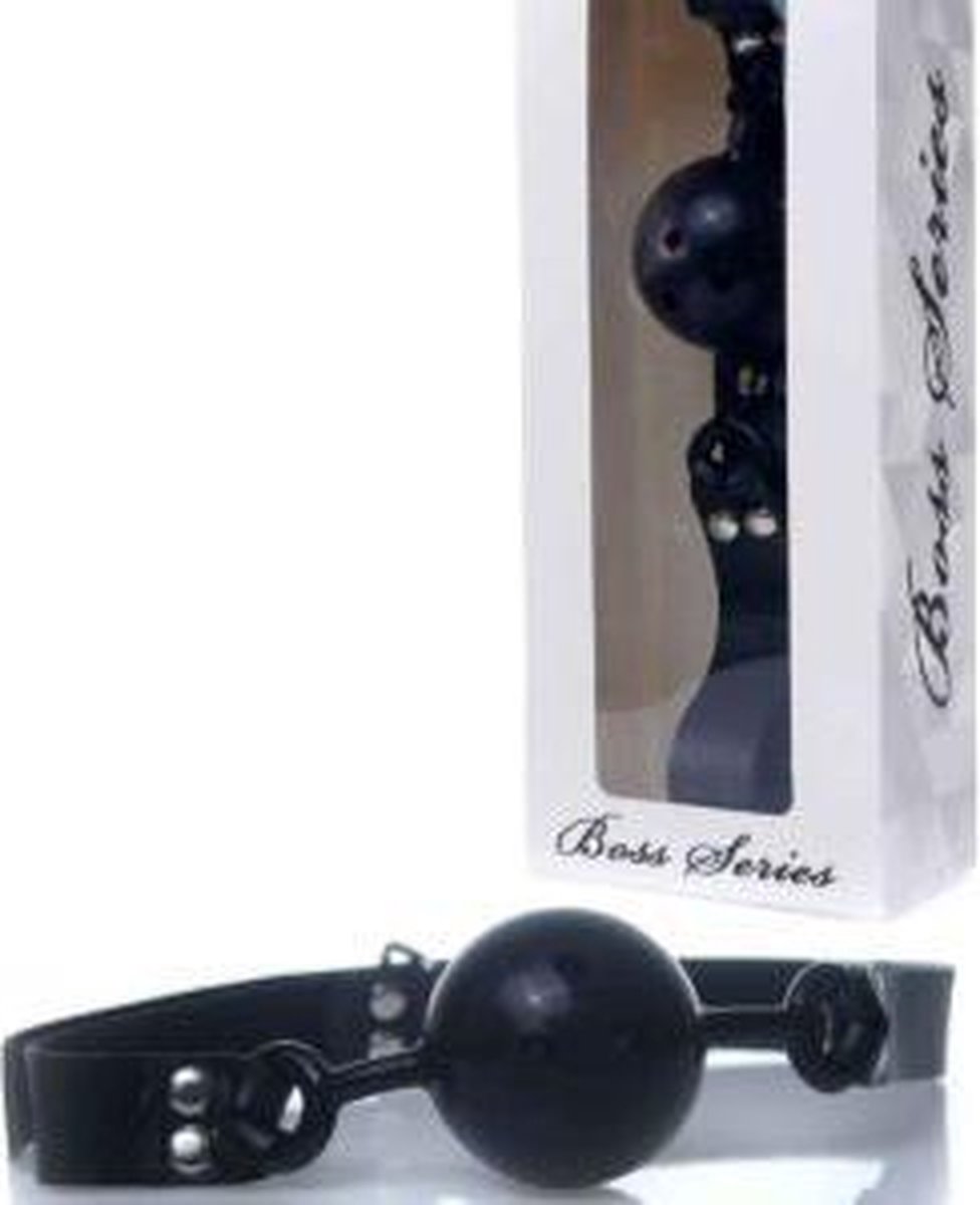 Goedkoopste Bossoftoys - Ball Gag - verstelbaar - breathable - attractive colour window box - black - 61-00031