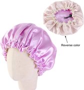 Kinderen slaapmuts - Haarverzorging - Kinderen hair bonnet - Verstelbare elastische band - Licht paars - Satijnen slaapmuts - Satijn bonnet - Bonnet - Kind - Nachtmuts - Sleep cap