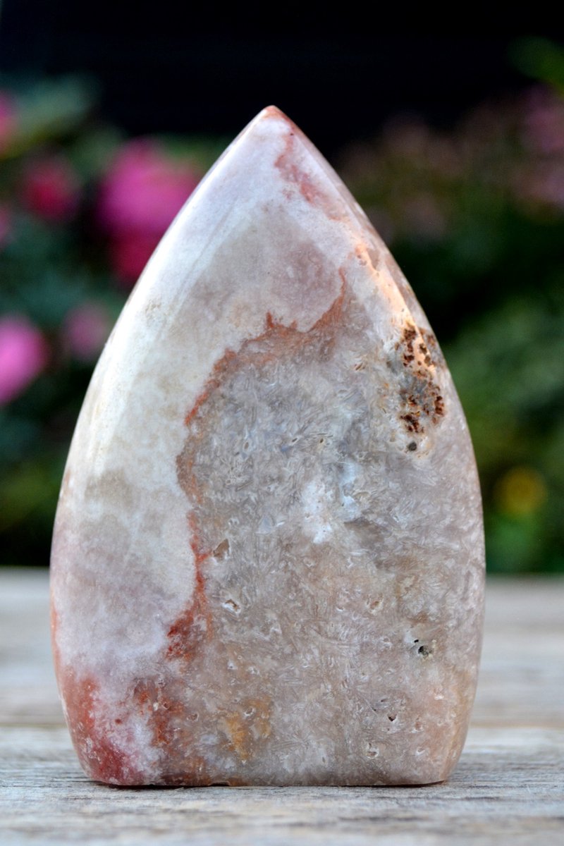 Decoratief edelsteen roze Amethist sculptuur # 12