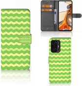 Telefoonhoesje Xiaomi 11T | 11T Pro Book Case Waves Green