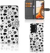 Telefoonhoesje Xiaomi 11T | 11T Pro Wallet Book Case met Pasjeshouder Silver Punk