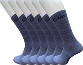 Classinn Crew inn plain geribbelde sokken katoen 12 Paar denim blauw Maat 43-46 met logo