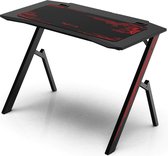 ENIX® Game bureau met muismat - Gaming desk BASIC - Rood, Zwart - LED - 110x59x75 cm