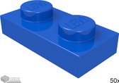 LEGO Plaat 1x2, 3023 Blauw 50 stuks