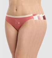 Dim Les Pockets Slips - Onderbroeken- Katoen -Dames - 5 Stuks- Maat 42/44 - Wit/Rood/Rose/Beige/Paars