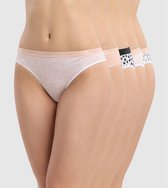 Dim Les Pockets Slips - Onderbroeken- Katoen -Dames - 5 Stuks- Maat 34/36 - beige/ Wit/Zwart