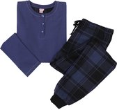 La-V pyjama sets voor jongens  met geruite flanel broek en henlay kraag shirt  Blauwe jean 164-170