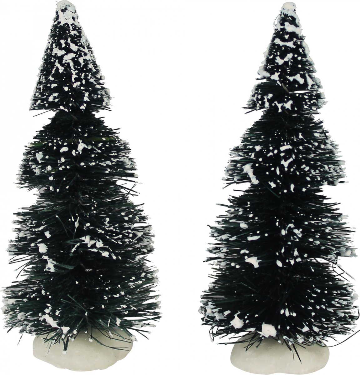 Dickensville - Winterse Kerstboom 10cm - Set van 2