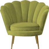Armchair Lotus 96x79x90 cm velvet lemon green/matt gold legs