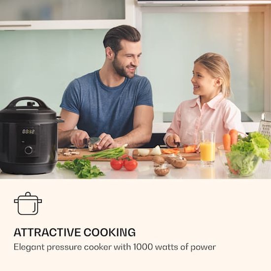 Klarstein Quick Cook Multicooker 1000 W - Snelkoker - Stoomkoker 15 kookprogramma's... | bol.com