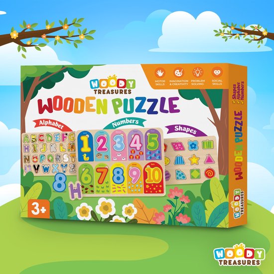 Afbeelding van het spel Woody Treasures - Houten Puzzels 3-in-1