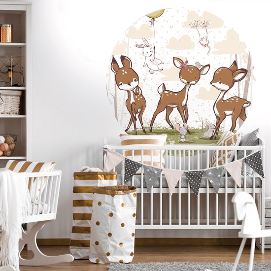 Tizato - Wall Circle Cerf – Sticker mural cercle Muursticker autocollant – Ø 91 cm