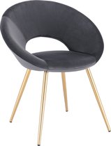 Polaza®️ Eetkamerstoel - Moderne Eetkamer Stoel - Fluwelen Stoel - Eetkamerstoelen - Stoel - Woonkamer Stoel - Dark Grey