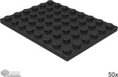 LEGO Plaat 6x8, 3036 Zwart 50 stuks