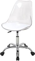 Bureaustoel - Transparante zitschaal en wit kussen - L 52 x D 52 x H 88 cm - RONNY