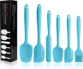 Fishermex Kitchen Supplies - Siliconen Spatel set - 6 Stuks - Licht Blauw