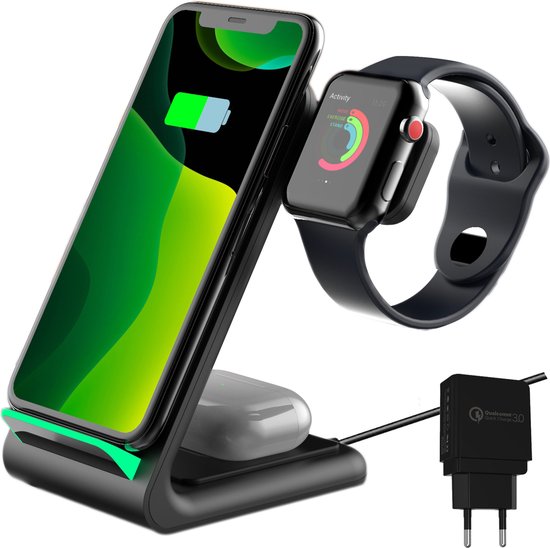 Conflict Samengesteld modus MW® DO200 - 3-in-1 Draadloze Oplader Apple - Wireless Charger - Qi Lader  iPhone -... | bol.com