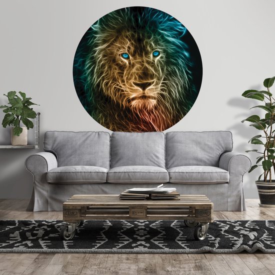 Tizato - Wall Circle Lion - Sticker Mural Cercle Muursticker Autocollant - Ø 146 cm