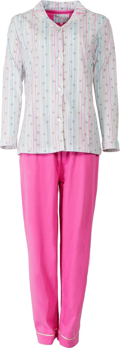 Medaillon Dames Pyjama - 100% Gekamde Katoen - Roze - Maat XXL