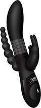 The Rabbit - triple Tarzan Vibrator - zwart 21,5 cm