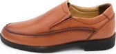 Heren instappers- Comfort schoenen 248- Leather- Cognac- Maat 41