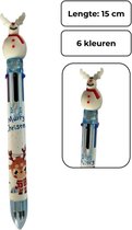 PD® - Kerst Pen - Sneeuwpop - 6 kleuren pen - 1 stuk - Kerst 6 in 1 kleuren pen - Multipen kerst cadeau