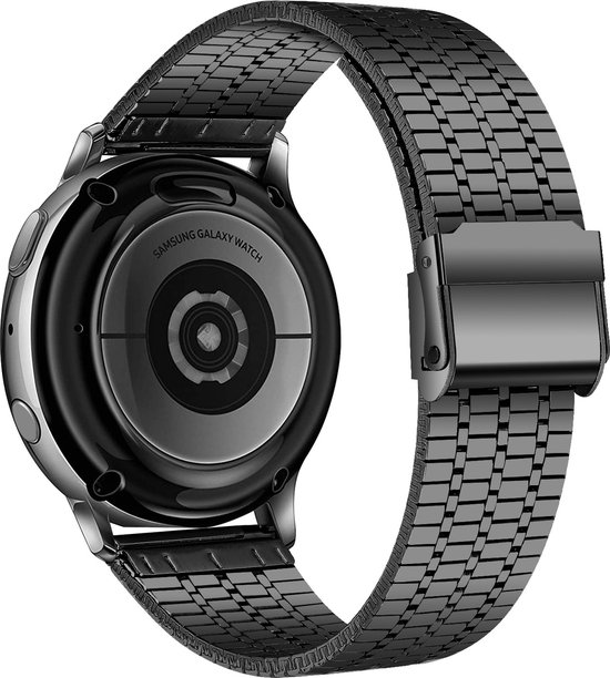 Strap-it Luxe stalen bandje 22mm - smartwatch bandje geschikt voor Samsung Galaxy Watch 46mm /  Galaxy Watch 3 45mm / Gear S3 Classic & Frontier - Garmin Vivoactive 4 / Venu 2 - Huawei GT2 46mm - Amazfit GTR 47mm - zwart