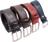 Safekeepers - 4 stuks heren riemen - mannen riem - ceintuur heren - broekriem heren - 2 x Zwart, Bruin, Blauw