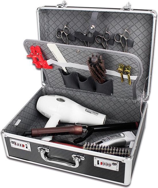 Beautycase / Beautykoffer Zwart Kleur - Functioneel - Aluminium Mobiel - Alle beautygereedschappen- Kapper - Tattoo - Nagel - Visagie - Make-up - Cosmetica - Schmink - Beauty case / Beauty koffer Portable